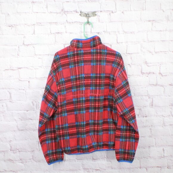 LL Bean Snap T Fleece Sweater Pullover Colorful Print Women's L Men's M - Picture 6 of 10